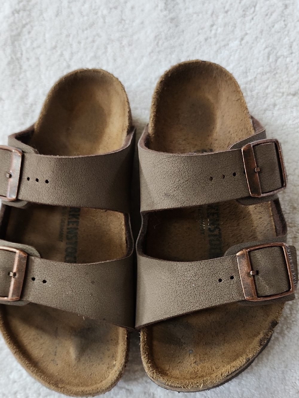 Birkenstock GirlscBrown Double-Strap Sandals Size 11C Preowned